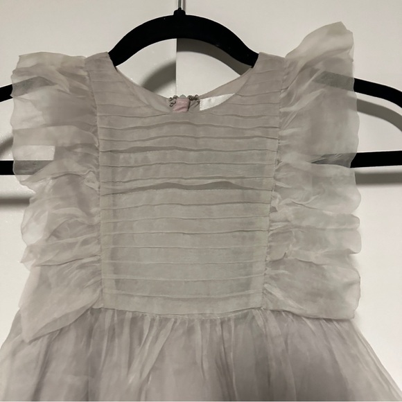 Nellystella Mae Girls Silk Dress - Dove Lilac Size 6 - Picture 4 of 7